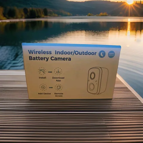 HISEEU-WIRELESS INDOOR/OUTDOOR BATTERY CAMERA-100% WIRE FREE-4MP-FULL COLOR-NEW!