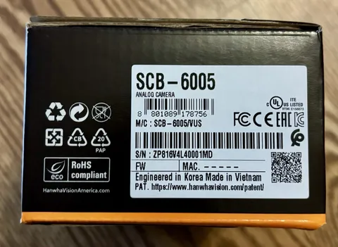 Hanwha/Wisenet SCB-6005 Analog HD Box Security Camera
