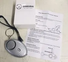 Samurai Personal Alarm Keychain with LED Light 