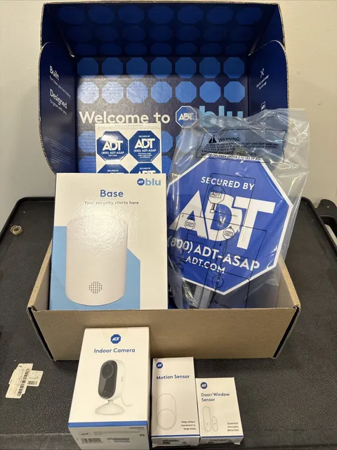 ADT Blu Self Setup Smart Security System w/ Base, Camera, Motion, Window Sensors