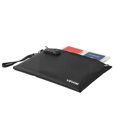 Fireproof Document Bag with Lock Heat/Water Resistant File Storage Organizer
