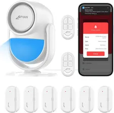 Home Alarm System with PIR Motion Sensor, Wifi Wireless DIY Smart Door/Window Al