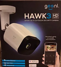 Geeni Hawk 3 1080p Wi-Fi Outdoor Camera Night Vision Motion 2-Way Audio