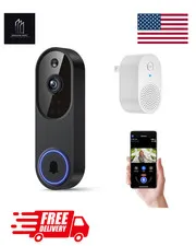 WiFi Ring Doorbell 1080P HD Security Camera Wireless Door Bell Camera With Chime