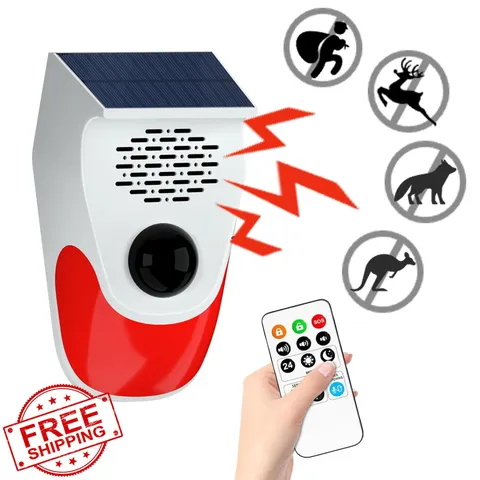 Outdoor Motion Sensor Alarm 2 Pack Replaceable Recording Remote