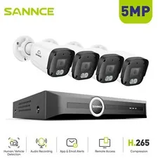 SANNCE 8CH NVR 5MP POE Security Camera System Audio Recording AI Human Detection