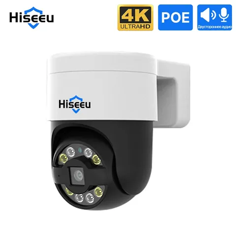 Hiseeu 4K 8MP POE PTZ IP Camera ONVIF Color Night Vision Outdoor CCTV
