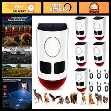 Solar Motion Sensor Alarm 129dB Loud Sound Waterproof Dog Barking Detector 6Pack