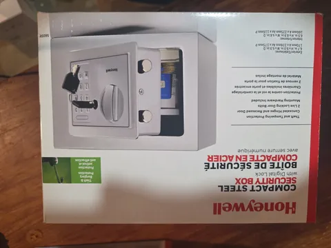 Honeywell 5605 W Compact Steel Digital Security Box Safe .15 cu ft - White New