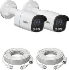 ZOSI 2 Pack C186 5MP PoE Security Camera Wired Audio Bullet IP Camera Detect
