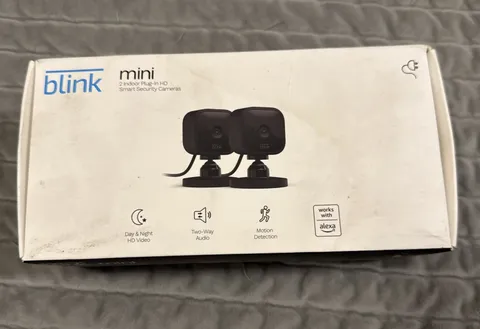Blink Mini 2 Pack 1080p WiFi Security Camera Motion Detect Night Vision - Black