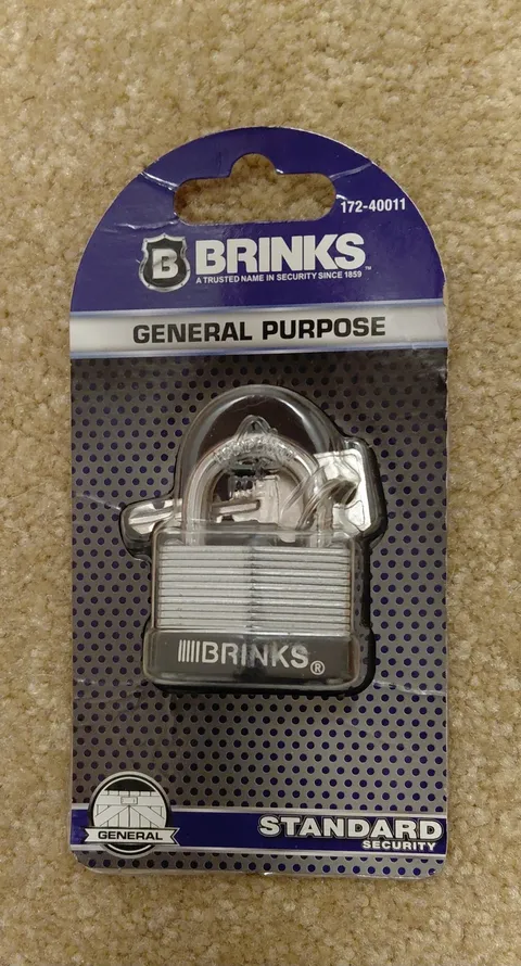 Brink's 40mm Laminated Steel Warded Padlock - Model 172-40011 (New in Pack)