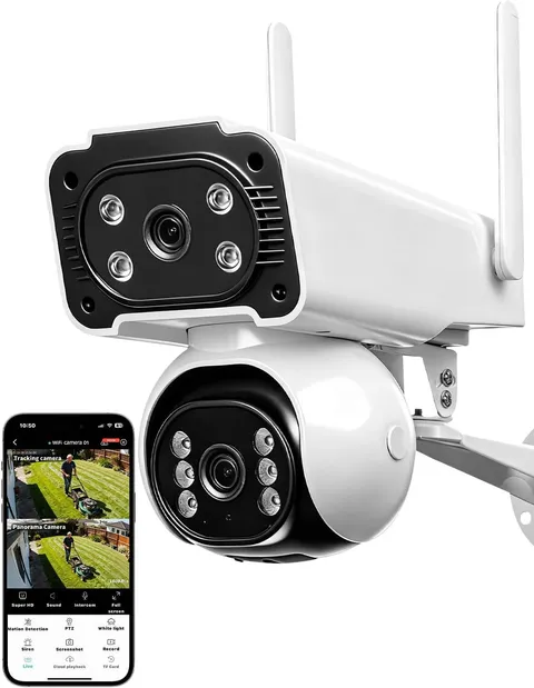 ® 4 K Dual Lens Security Camera Outdoor, Surveillance Camera, Cameras for Home S