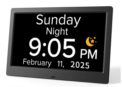 10.1 Inch Digital Alarm Clock with Date and Day of Week for Dementia Seniors,...