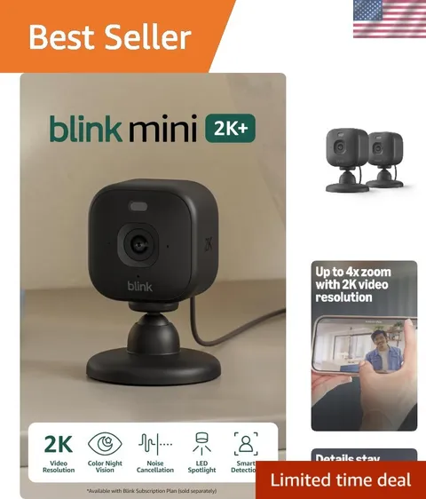 Mini 2K+ newest model – Plug-in Home & Pet Indoor Security Camera with 2K vid...