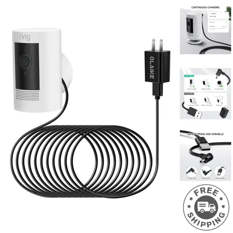 Certified 16ft Power Adapter Cable for Ring Stick Up Cam - Indoor/Outdoor Use