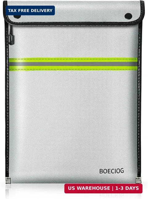Upgraded Fireproof Document Bag, 15 in x 11 in Large Capacity with Waterproof Zi