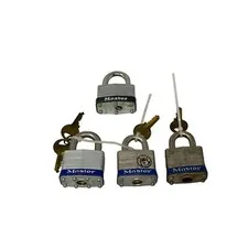 Lot of 4 Master Lock Co. No.1 and No.3 Padlocks