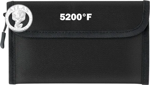 Fireproof Waterproof Document Bag - 5200°F Water Resistant Fire Proof Money Bag,