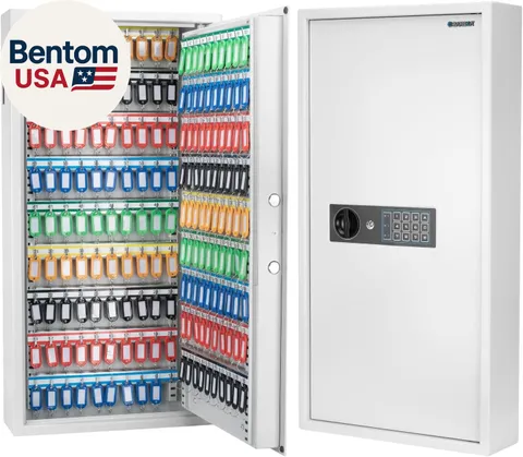 Digital Electronic Keypad Wall Mount Key Safe Cabinet with Adjustable Shelves & 