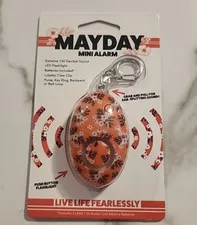 Mayday Mini Floral Orange Self Defense Keychain Personal Alarm Emergency Keyring