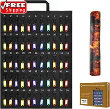 Rollable Portable Fireproof Water Proof Key Case - Compact 55-Key Storage for Ho