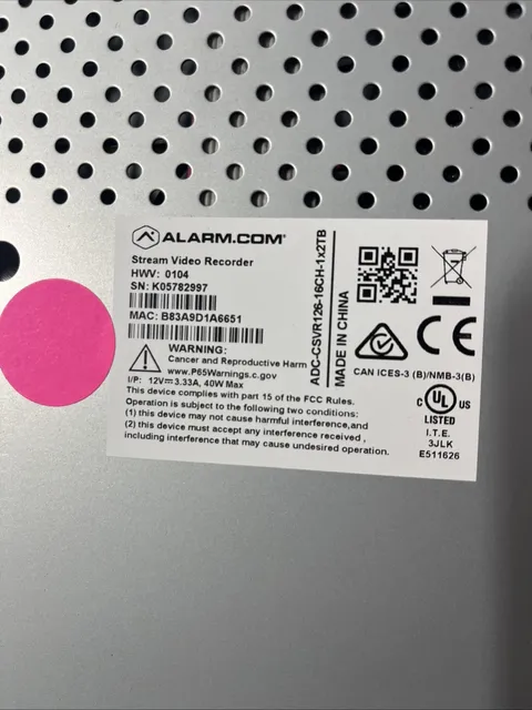 ADC-CSVR126-16CH-1X2TB Commercial Business Stream Video Recorder. Alarm.com
