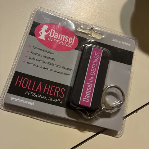 Personal Emergency 120dB Alarm & LED Flashlight Keychain - Damsel in Defense NEW