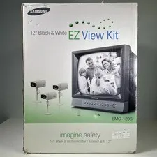 Samsung B&W 12" CRT TV Observation Security Monitor SMO-120S W/ 3 Cameras New