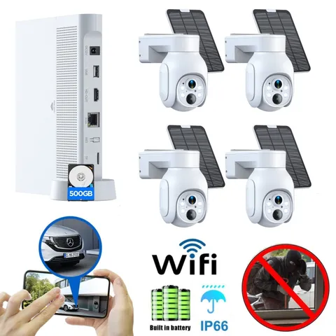4MP Solar Battery Powered Wireless Security Camera System WiFi Outdoor 2-Audio