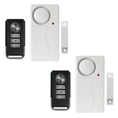 Window Alarm Paired w/ Remote Control DIY Pairing Home Shop Use Panic Bell 2 Set