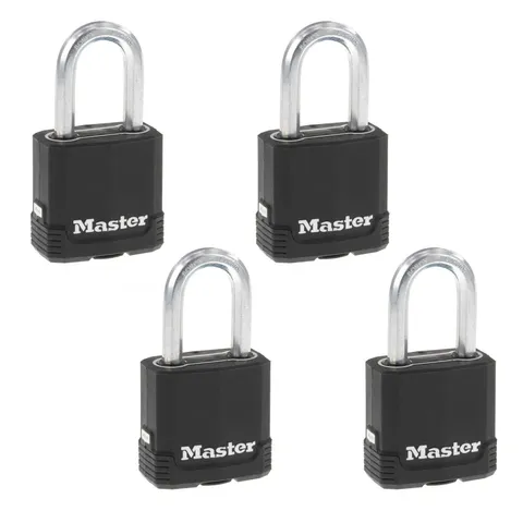 Heavy-Duty Outdoor Padlock 4-Pack, Keyed Security Lock, Weather-Resistant, Durab