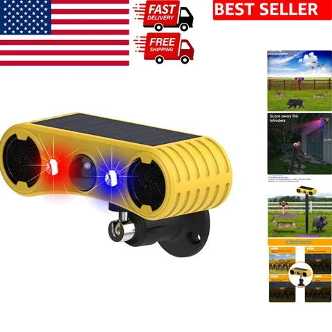 Solar Outdoor Motion Sensor Alarm with 13 Sounds & Strobe Light