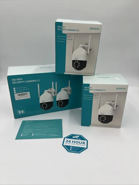 DEKCO 2Packs  2K Wifi Outdoor Security Cameras Pan-Tilt 360° View  3MP Surveilla