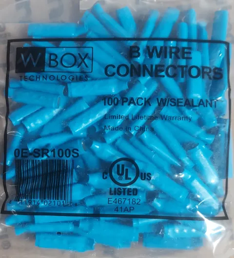 100pc B Connectors w/ Sealant Alarm Telephone Wire Crimp Beanies 0E-SR100S