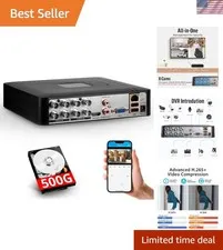 Reliable 8CH DVR with 500GB HDD: No Internet Needed for Continuous Recording