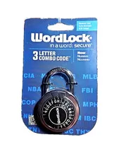 WordLock 3-Letter Combination Lock, Hardened Steel, Shim Proof.