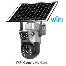 V380 Solar Security Camera WiFi Dual Lens 8MP PTZ Night Vision Outdoor CCTV
