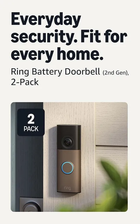 Battery Doorbell (Newest Model), Retinal 2K with Wide-Angle Video, up to 6X Enha