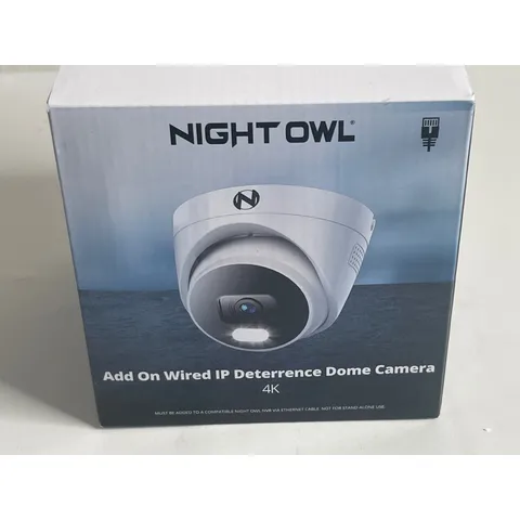 Night Owl 4K Wired IP Deterrence Dome Camera Add-On White FLEX Protect NDAA New