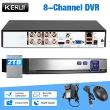 8CH 6‑in‑1 DVR H.265+ Hybrid CCTV Recorder with 2TB Surveillance Hard Drive