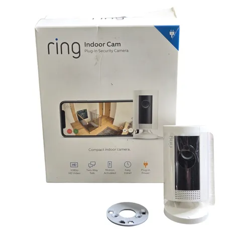 Ring Indoor Cam 1080p HD Wired Smart Home Security Camera White 1st Gen Tested