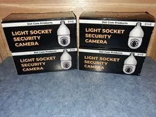 Lot of 4 Dot Com Products Light Socket 5G Security Cameras-All Brand New In Box!