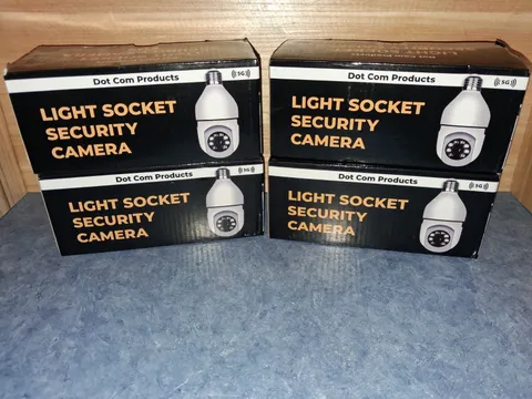 Lot of 4 Dot Com Products Light Socket 5G Security Cameras-All Brand New In Box!