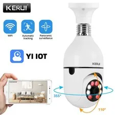 E27 Light Bulb 2MP WiFi Camera Remote View Home Indoor Security Surveillance Cam