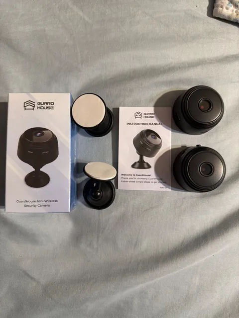 GuardHouse mini wireless security cameras, all 3 are new, 1 in sealed box