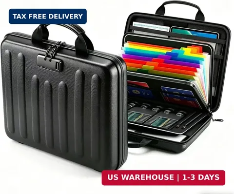 Fireproof Document Organizer with Lock, Waterproof Hard-Shell File Organizer, 13