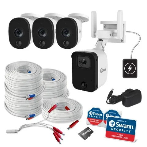DVR 2MP Audio Security Camera System CCTV Outdoor Color Night Vision