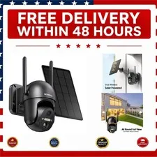 SEHMUA Solar Security Camera 2K Outdoor WiFi 360° Color Night Vision