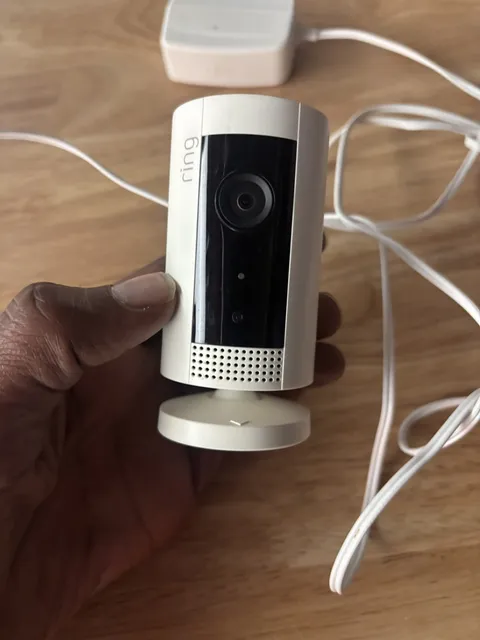 Ring Stick Up Camera - Indoor/Outdoor Smart Security Camera, White